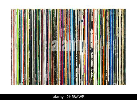 Ein Stapel von Vinyl-Schallplatten Stockfoto