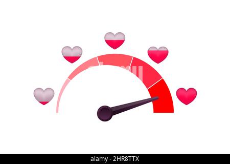 Liebesanzeige, Herzanzeige. Valentinstag-Konzept. Hohe Geschwindigkeit. Vektorgrafik. Stock Vektor