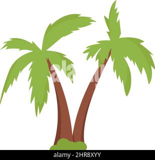 Palme in flachem Stil isoliert auf weißem Hintergrund Stock Vektor