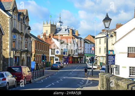 Ansicht der Stadt von Abingdon Brücke, Bridge Street, Abingdon-on-Thames, Oxfordshire, England, Vereinigtes Königreich Stockfoto