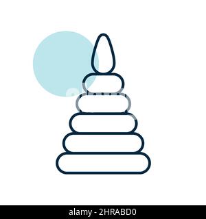 Symbol für den Vektor des Pyramidenspielzeugs. Graph Symbol für Kinder und Neugeborene Websites und Apps Design, Logo, App, UI Stock Vektor