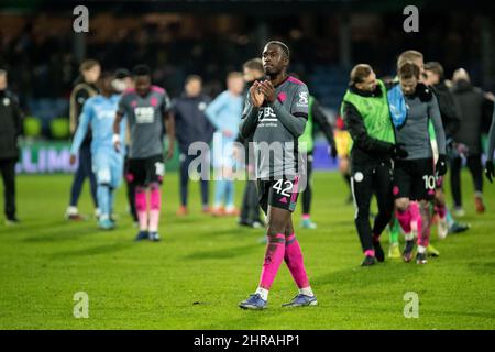 Randers, Dänemark. 24., Februar 2022. Boubakary Soumare (42) aus Leicester City nach dem UEFA Europa Conference League-Spiel zwischen dem Randers FC und Leicester City im Cepheus Park in Randers. (Foto: Gonzales Photo - Balazs Popal). Stockfoto