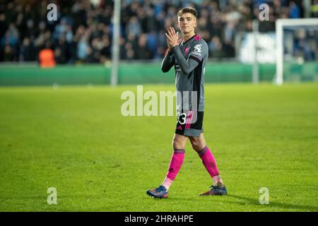 Randers, Dänemark. 24., Februar 2022. Luke Thomas (33) aus Leicester City nach dem Spiel der UEFA Europa Conference League zwischen dem Randers FC und Leicester City im Cepheus Park in Randers. (Foto: Gonzales Photo - Balazs Popal). Stockfoto