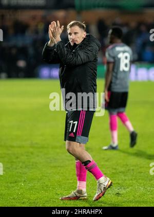 Randers, Dänemark. 24., Februar 2022. Marc Albrighton (11) von Leicester City nach dem Spiel der UEFA Europa Conference League zwischen dem Randers FC und Leicester City im Cepheus Park in Randers. (Foto: Gonzales Photo - Balazs Popal). Stockfoto