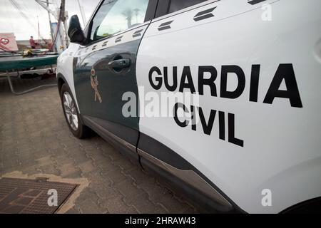 guardia zivile nationale Polizei Patrouille Fahrzeug Lanzarote, Kanarische Inseln, Spanien Stockfoto