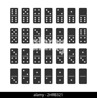Domino-Spiel voller Satz. Spiel Grafik-Element. Vektorgrafik. Stock Vektor