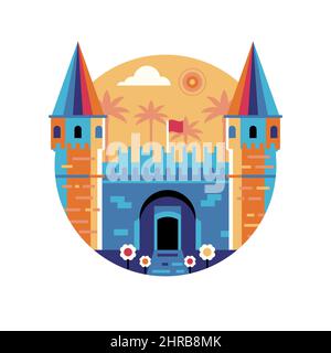 Topkapi Palace Istanbul Reise-Ikone in Flat Stock Vektor