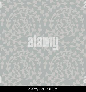 Handgezeichnete Zweige mit Blättern nahtloses Muster aus abstrakten botanischen Elementen. Stock Vektor