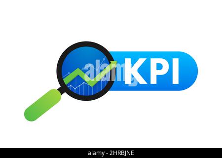 KPI-Key-Performance-Indikator. Messung, Optimierung, Strategie. Vektorgrafik Stock Vektor