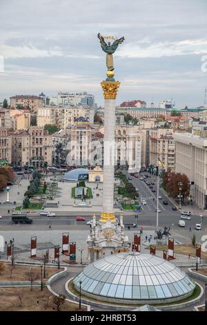 Unabhängigkeitsplatz - Maidan Nezalezhnosti in Kiew, Ukraine. Foto: Bo Arrhed Stockfoto