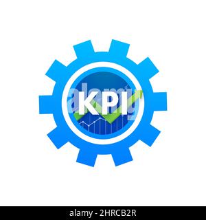 KPI-Key-Performance-Indikator. Messung, Optimierung, Strategie. Vektorgrafik Stock Vektor