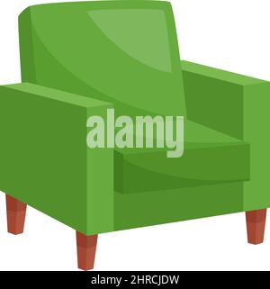 Gemütlicher grüner Sessel auf weißem Hintergrund, Vektorgrafik Stock Vektor