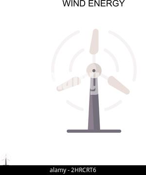 Einfaches Vektor-Symbol für Windenergie. Illustration Symbol Design-Vorlage für Web mobile UI-Element. Stock Vektor