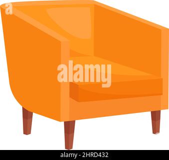Gemütlicher orangefarbener Sessel auf weißem Hintergrund, Vektorgrafik Stock Vektor