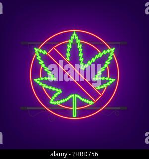 Rotes Neonsymbol ohne Buckel. Vektorgrafik. Stock Vektor