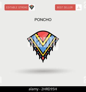 Einfaches Vektorsymbol „Poncho“. Stock Vektor