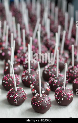 Schokoladenkuchen zum Valentinstag Stockfoto