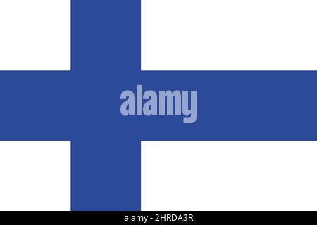 Finnland Flagge. Isolierte Nationalflagge Finnlands. Horizontales Design. Stockfoto