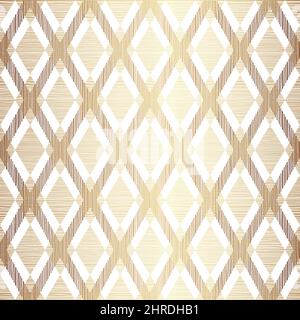 Elegantes Rhombus geometrisches Nahtloses Muster in Gold Metallfarbe Stock Vektor