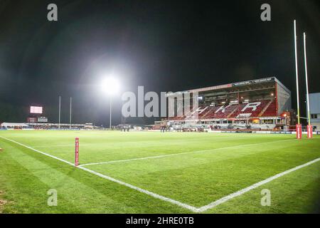 Hull, Großbritannien. 25.. Februar 2022. General Stadium Shot während des Super League-Spiels zwischen Hull KR und Castleford im Craven Park Stadium, Hull am 25. Februar 2022. Foto von Simon Hall. Nur zur redaktionellen Verwendung, Lizenz für kommerzielle Nutzung erforderlich. Keine Verwendung bei Wetten, Spielen oder Veröffentlichungen einzelner Clubs/Vereine/Spieler. Kredit: UK Sports Pics Ltd/Alamy Live Nachrichten Gutschrift: UK Sports Pics Ltd/Alamy Live Nachrichten Stockfoto