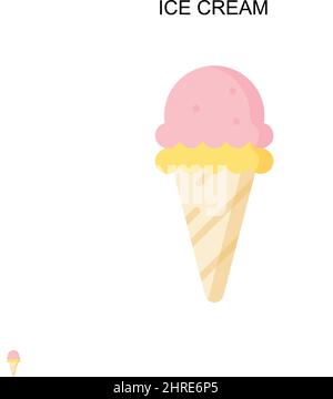 Eiscreme einfaches Vektorsymbol. Illustration Symbol Design-Vorlage für Web mobile UI-Element. Stock Vektor