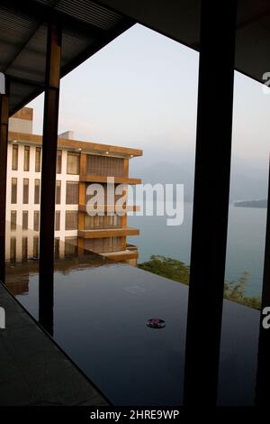 Der Blick auf den See vom Lalu Hotel, Sun Moon Lake, Yuchi Township, Nantou County, Taiwan Stockfoto