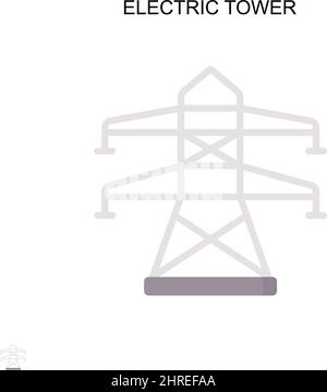 Einfaches Vektorsymbol für den elektrischen Turm. Illustration Symbol Design-Vorlage für Web mobile UI-Element. Stock Vektor