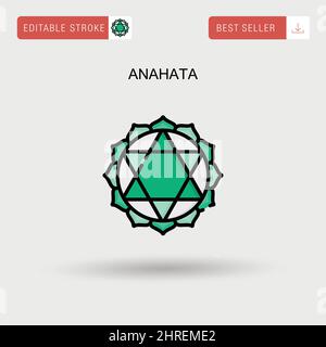 Anahata einfaches Vektorsymbol. Stock Vektor