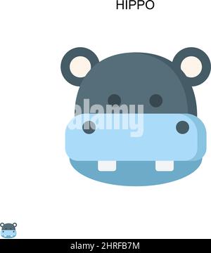 Einfaches Vektorsymbol „Hippo“. Illustration Symbol Design-Vorlage für Web mobile UI-Element. Stock Vektor