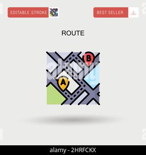 Einfaches Vektorsymbol für Routen. Stock Vektor
