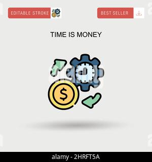 Zeit ist Geld einfaches Vektorsymbol. Stock Vektor