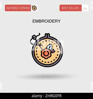Stickerei einfaches Vektor-Symbol. Stock Vektor