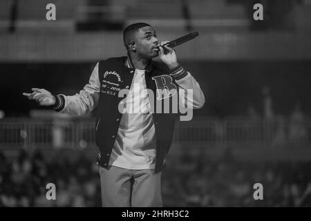 Milwaukee, USA. 24.. Februar 2022. Vince Staples am 24. Februar 2022 beim Fiserv Forum in Milwaukee, Wisconsin (Foto: Daniel DeSlover/Sipa USA) Quelle: SIPA USA/Alamy Live News Stockfoto