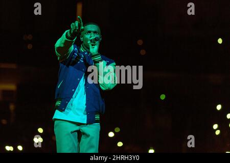 Milwaukee, USA. 24.. Februar 2022. Vince Staples am 24. Februar 2022 beim Fiserv Forum in Milwaukee, Wisconsin (Foto: Daniel DeSlover/Sipa USA) Quelle: SIPA USA/Alamy Live News Stockfoto