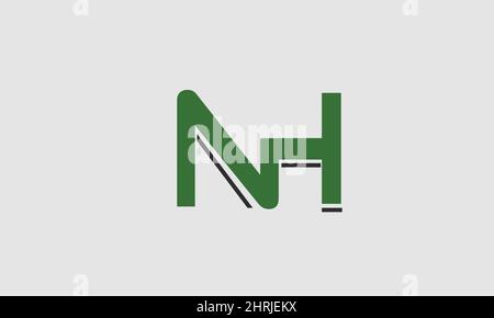 Buchstabenbuchstaben Initialen Monogramm-Logo HN, NH, H und N Stock Vektor