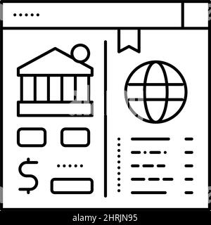 Illustration für Symbole zum Öffnen von Korrespondenzkonten Stock Vektor