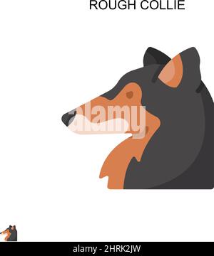 Einfaches Vektorsymbol für raue Collie. Illustration Symbol Design-Vorlage für Web mobile UI-Element. Stock Vektor