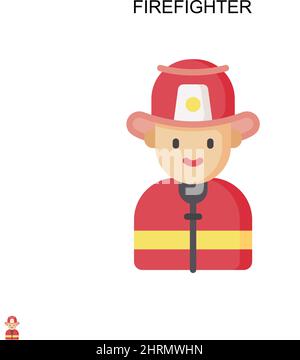Einfaches Vektor-Symbol für Feuerwehrmann. Illustration Symbol Design-Vorlage für Web mobile UI-Element. Stock Vektor