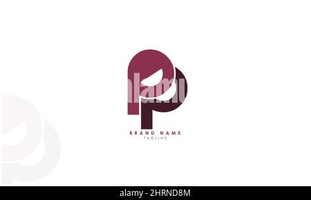 Buchstabenbuchstaben Initialen Monogramm-Logo PP, P und P Stock Vektor
