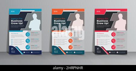 Corporate Business Flyer Template Design Set mit Business Poster Layout, Corporate Banner, Poster und Broschüren Design Stock Vektor