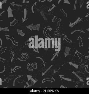 Tafel. In Kreide gezeichnete Pfeile. Nahtloser Hintergrund. Vektorgrafik Stock Vektor