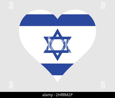 Israel Heart Flag. Israelische Liebe Form Land Nation Nationale Flagge. Staat Israel Banner Symbol Symbol Zeichen Symbol. EPS-Vektorgrafik. Stock Vektor