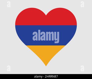 Armenische Herzflagge. Armenische Liebe Form Land Nation National Flagge. Republik Armenien Banner Symbol Symbol Zeichen Symbol. EPS-Vektorgrafik. Stock Vektor