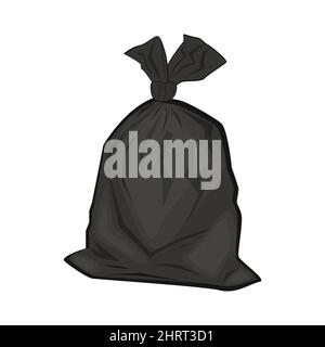 Schwarze Plastikmüllbeutel Vektor-Abbildung Stock Vektor
