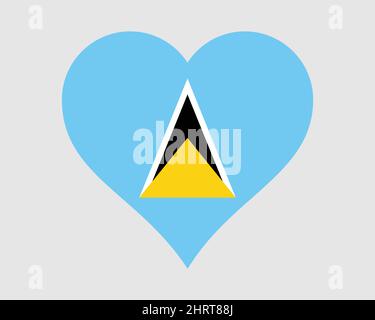 Flagge Des Herzens Von St. Lucia. St. Lucian Love Shape Country Nation National Flagge. Iyonola Hewanorra Banner Symbol Symbol Zeichen Symbol. EPS-Vektorgrafik. Stock Vektor