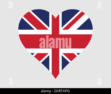 Britische Herzflagge. Vereinigtes Königreich von Großbritannien Love Shape Country Nation National Flag. Symbol Für Britisches Banner-Symbol. EPS-Vektorgrafik. Stock Vektor