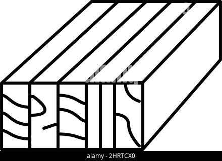 Abbildung des Symbols für Leimholz-Linie Stock Vektor