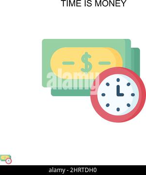 Zeit ist Geld einfaches Vektorsymbol. Illustration Symbol Design-Vorlage für Web mobile UI-Element. Stock Vektor
