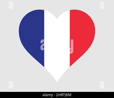 Flagge Frankreich Romantik Liebe Herz geformten Vektor icon Stock