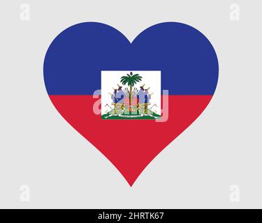 Herzflagge Von Haiti. Haitianische Liebe Form Land Nation Nationale Flagge. Republik Haiti Banner Symbol Symbol Zeichen Symbol. EPS-Vektorgrafik. Stock Vektor